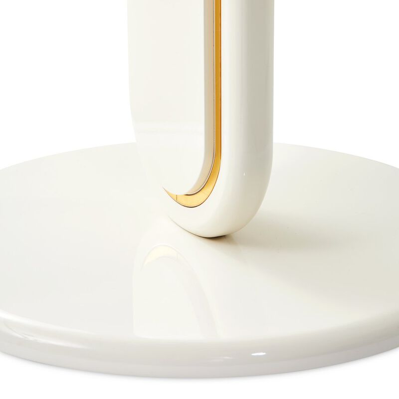 Michael Amini Sassani End Table - Pearl White/Gold