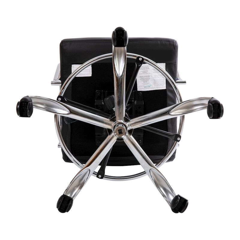 Flash Furniture Mid-Back Black Drafting Chair with Adjustable Foot Ring and Chrome Base image number 7