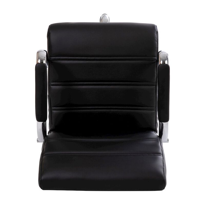 Flash Furniture Mid-Back Black Drafting Chair with Adjustable Foot Ring and Chrome Base image number 6