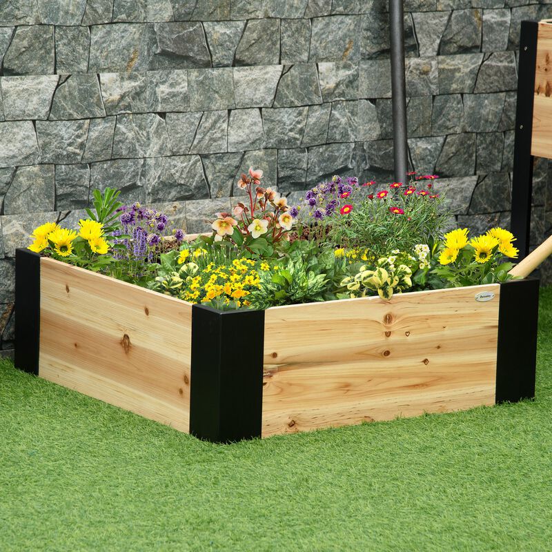 Raised Garden Bed with Metal Corner, No Installation Tools Required Planter Box