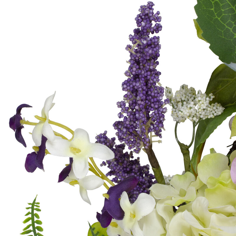 Hydrangea and Foliage Spring Floral Twig Wreath  Purple 26" image number 3