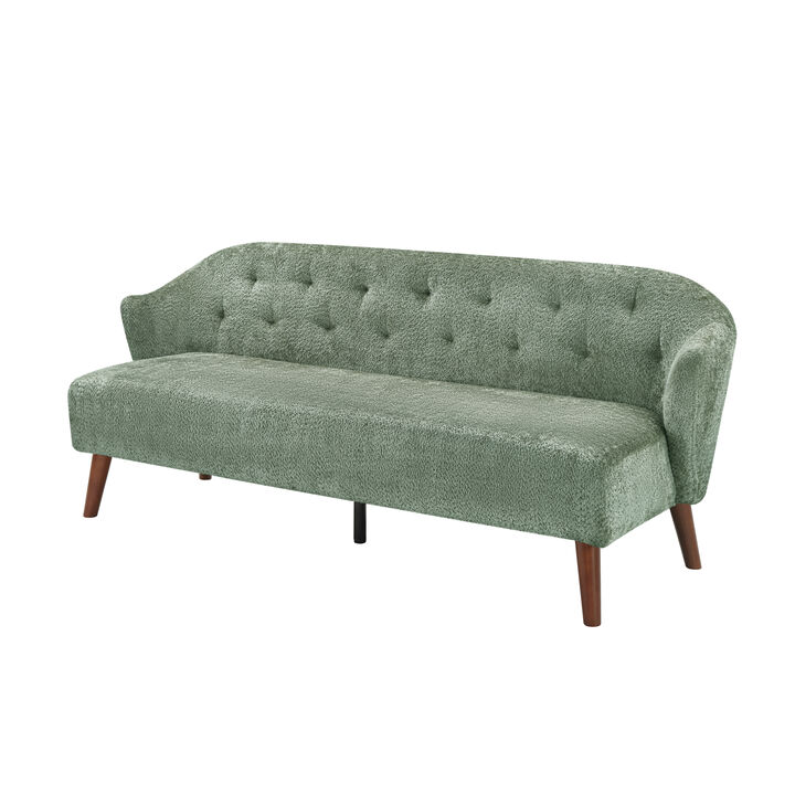 Merax Mid-Century Plush Fabric Loveseat Sofa with Tufted Back