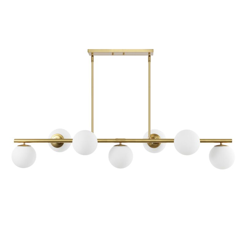 Luca Parisian Modern Glam Iron Globe Linear LED Pendant