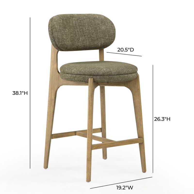 Carnation Green Performance Fabric Counter Stool image number 8