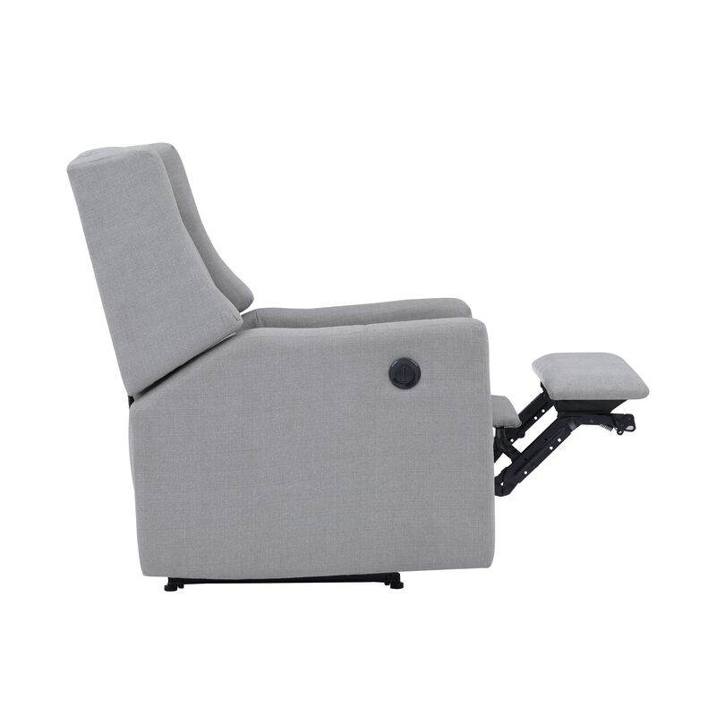 Pronto Power Recliner Oyster Gray Fabric