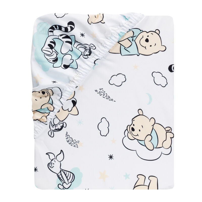 Lambs & Ivy Disney Baby Winnie the Pooh Hugs White Fitted Crib Sheet