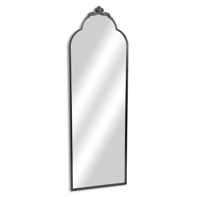 HomeRoots 65" Black Metal Arch Full Length Hanging Mirror image number 2