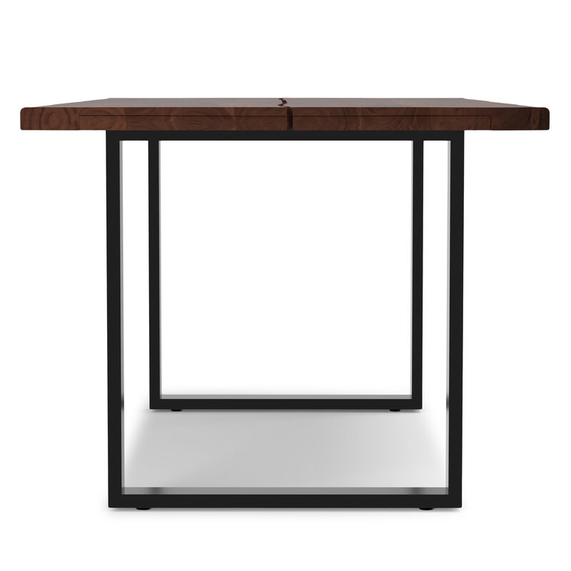 Fieldcrest 72 inch x 36 inch Rectangle Modern Industrial Dining Table in Dark Walnut image number 4