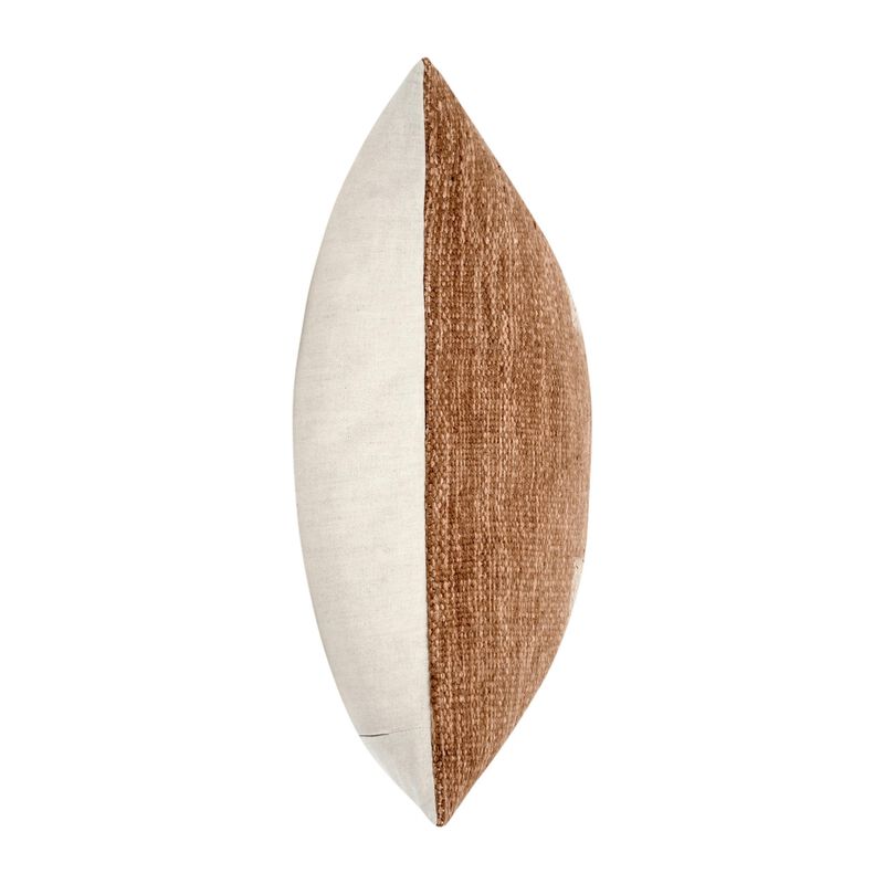 Skio Throw Pillow, Marble Yarn Texture, Square 22 Inch Brown Viscose - Benzara