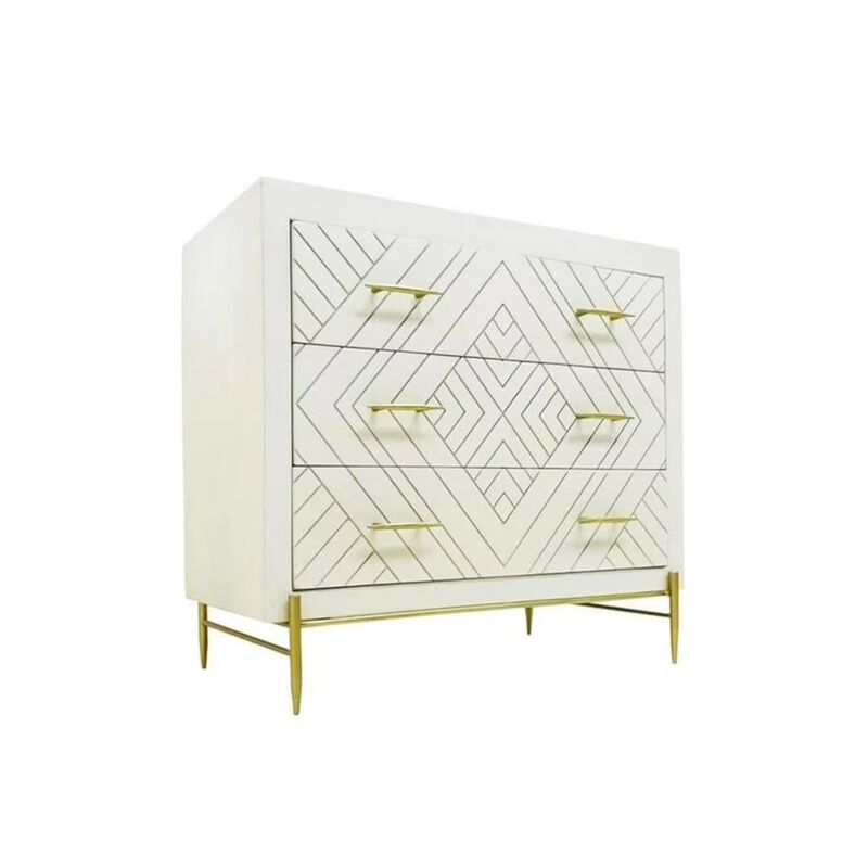 Perez 3-Drawer Chest in White