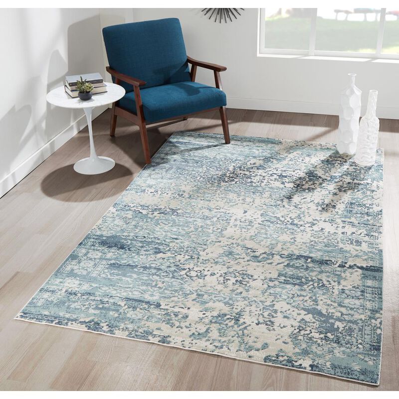 Momeni Traditional Rectangle Area Rug, Blue, 3'10 X 5'7
