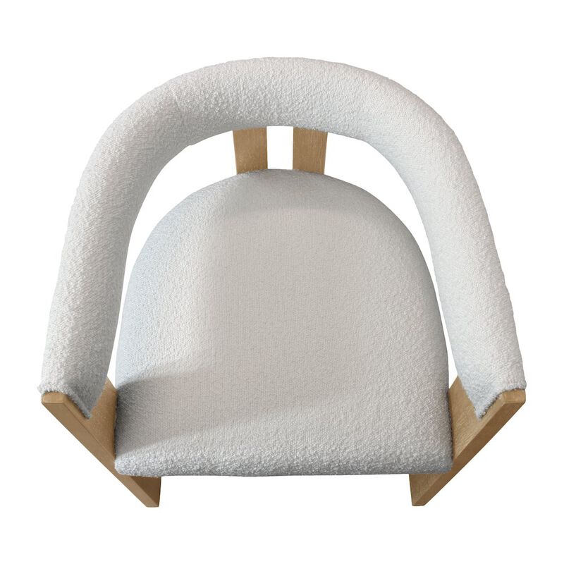 9-Piece 72 Dining Set 8 Trish Arm Chairs in Ivory Boucle Linen Fabric