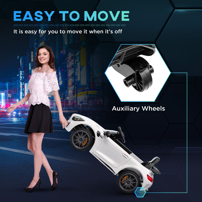 BreeBe Mercedes-Benz AMG GTR Licensed 12V Battery Powered Kids Electric Car w/ Remote Control & Soft Start image number 4