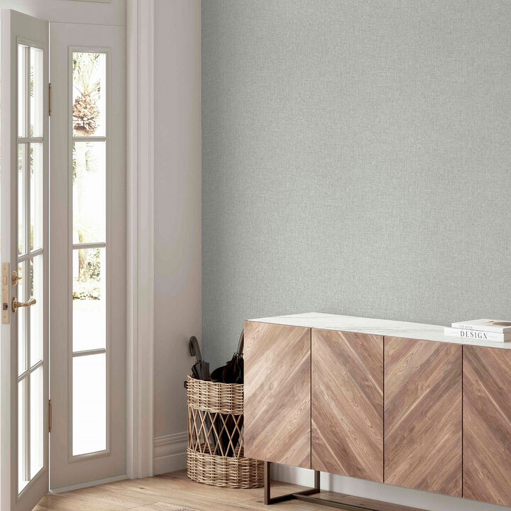 Maisie Light Grey Linen Wallpaper