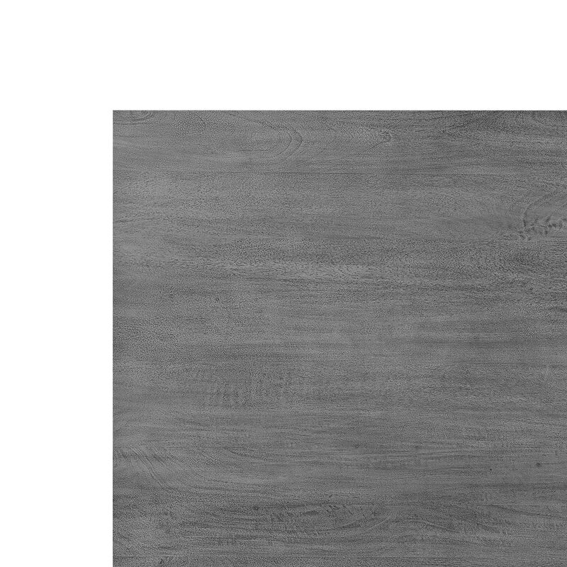 St Tropez Dining Table, 72 Inch Rectangular Mango Wood Top with Iron Trestle Base, 6 Seater, Gray and Black