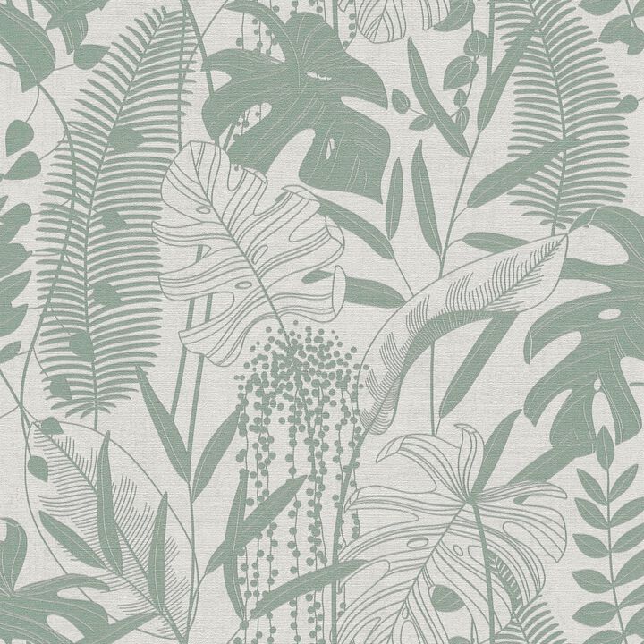 Havana 2 Tree Leaf Green Wallpaper HV41091