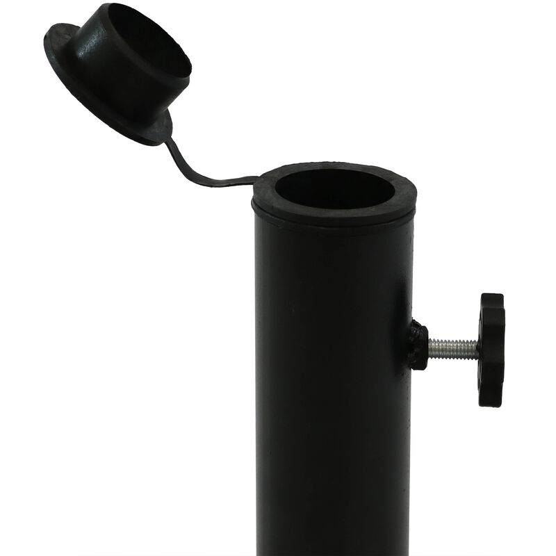 Sunnydaze 17 in Modern Geometric Cast Iron Square Patio Umbrella Base