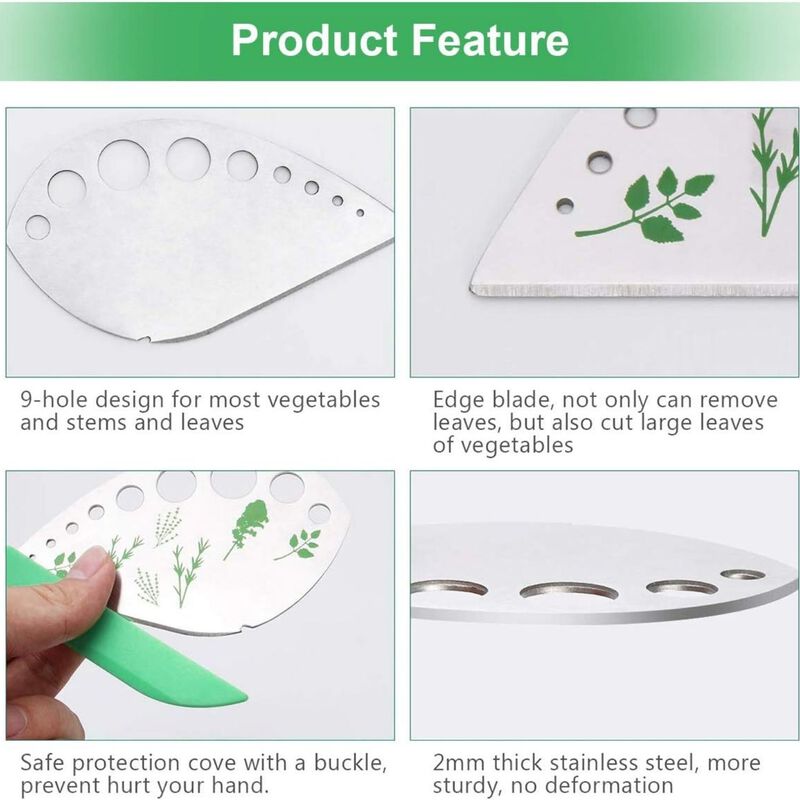 9-Hole Stainless Steel Herb Stripper Tool image number 2