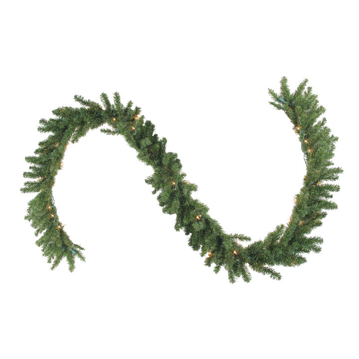 9' x 12" Pre-Lit Canadian Pine Artificial Christmas Garland - Clear Lights