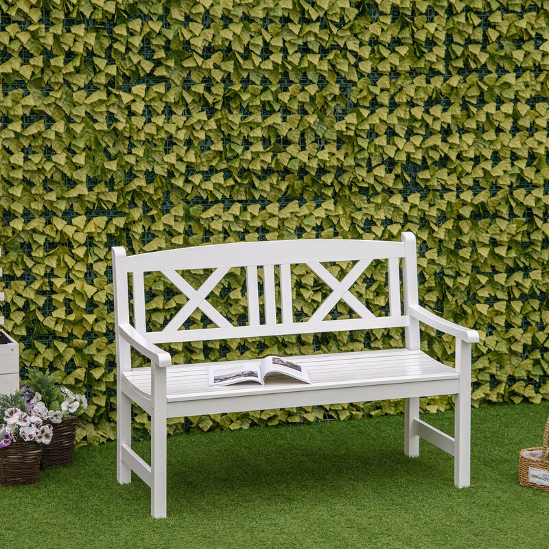 Hivvago 2 Seater Patio Bench Wooden Garden Loveseat Outdoor Seating image number 1