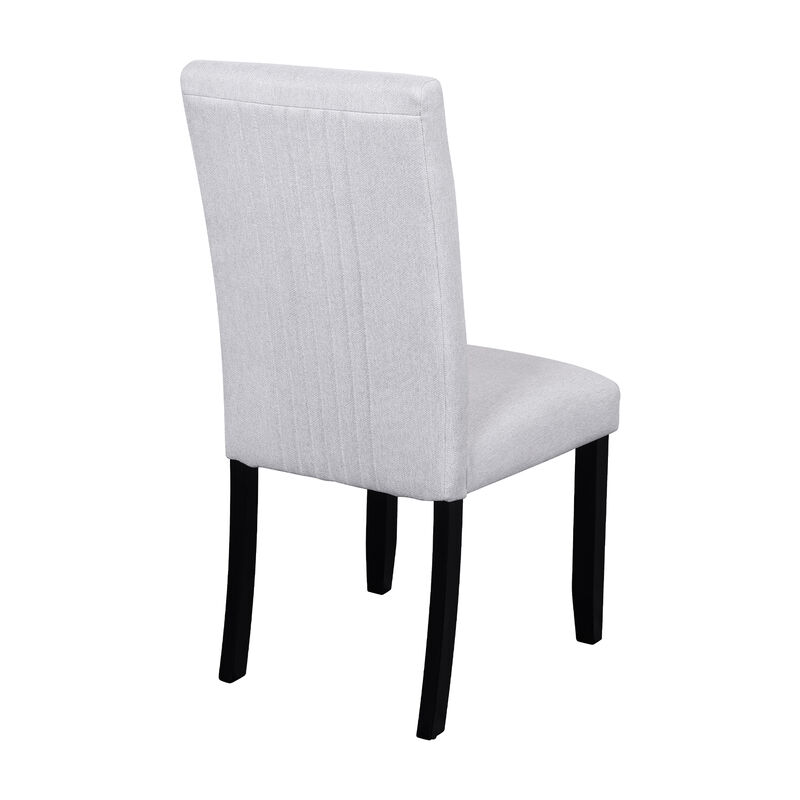 Whisen 4-Piece 23inch Upholstered Dining Chairs, Solid Rubber Wood Linen Mid-Century Modern for Kitchen Dining Room image number 3