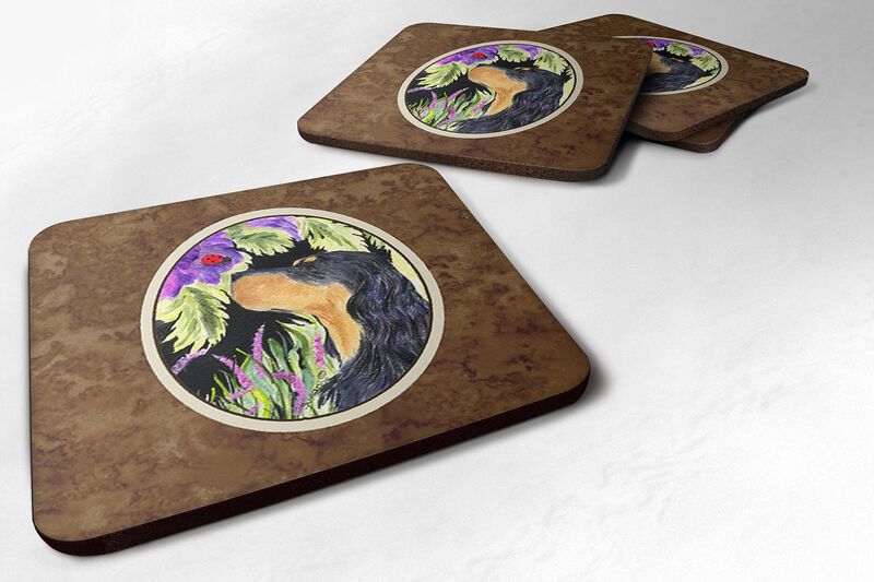 Caroline's Treasures SS8250FC Gordon Setter Foam Coasters (Set of 4), 3.5 H x 3.5 W, Multicolor image number 0