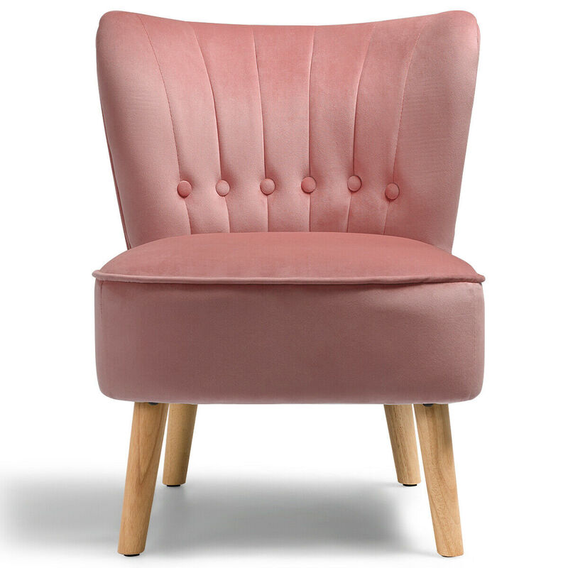 Armless Accent Chair Tufted Velvet Leisure Chair