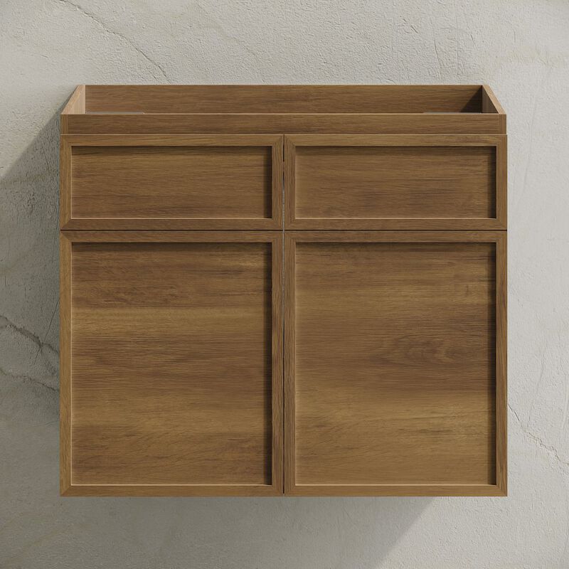 St. Tropez 24" Wall-Mounted Bathroom Vanity Cabinet without Top in Brown Oak image number 5