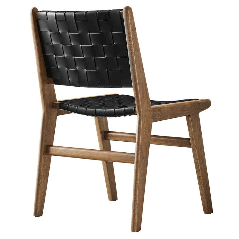 Saoirse Leather Wood Dining Side Chair Set of 2 image number 5