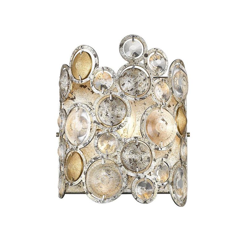 Hivvago Vitozzi 1-Light Antique Silver Leaf Sconce