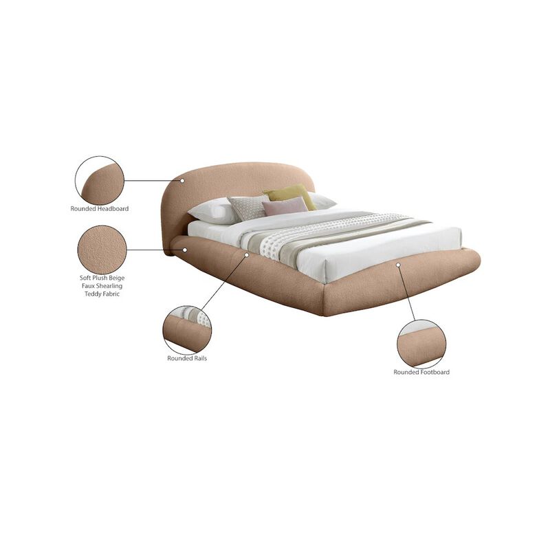 Meridian Furniture Genesis Beige Teddy Fabric King Bed