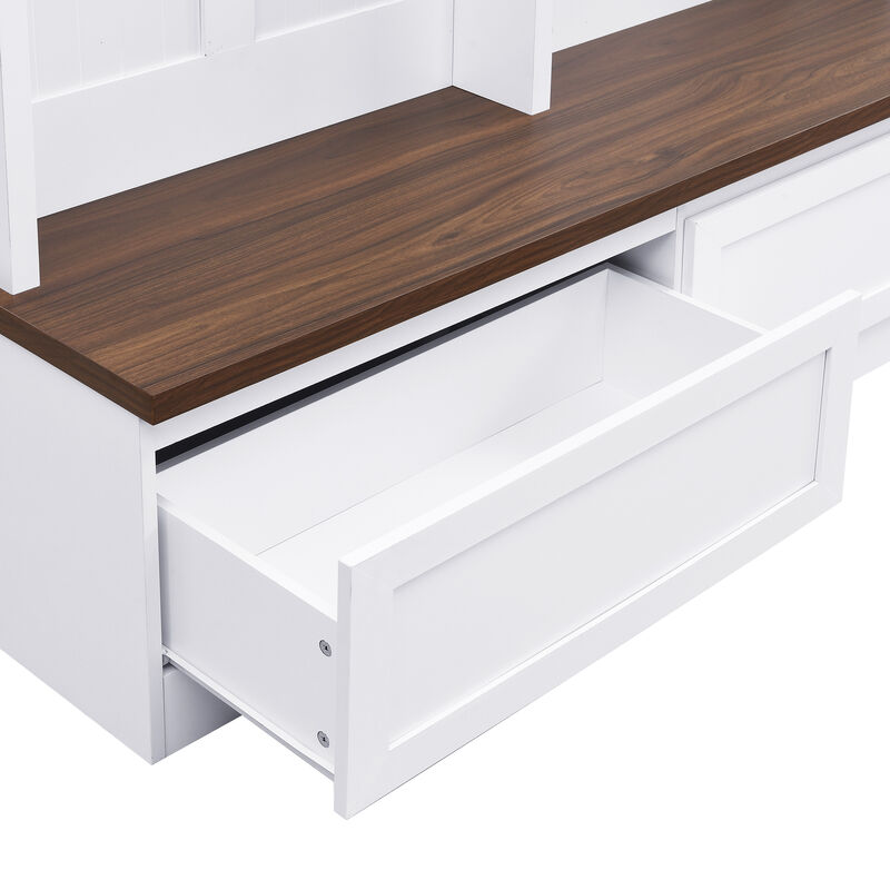 4-in-1 Entryway Organizer with Bench image number 3