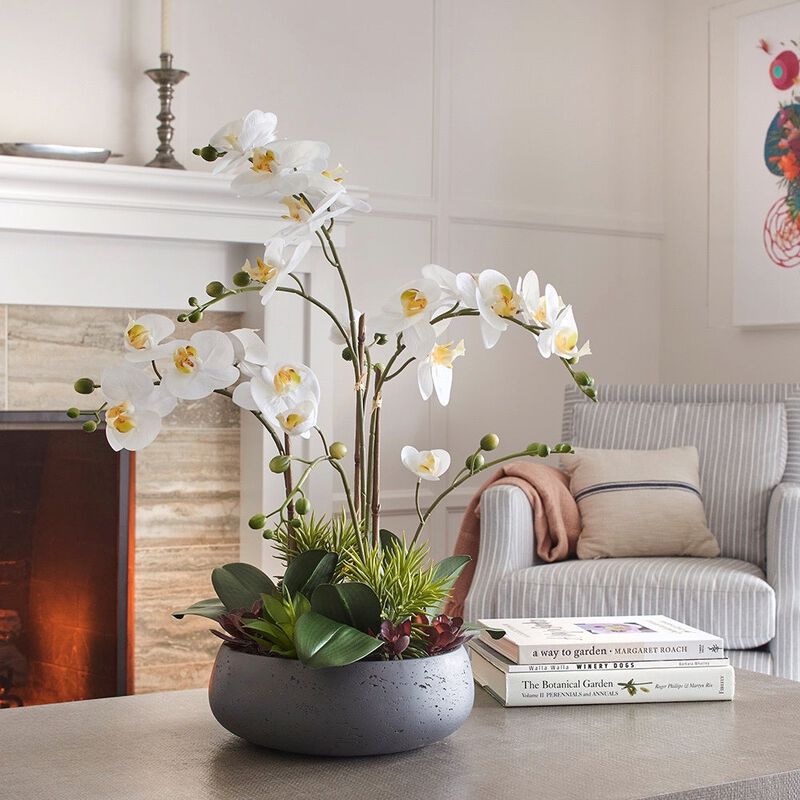 Artificial Orchid with Succulents image number 2
