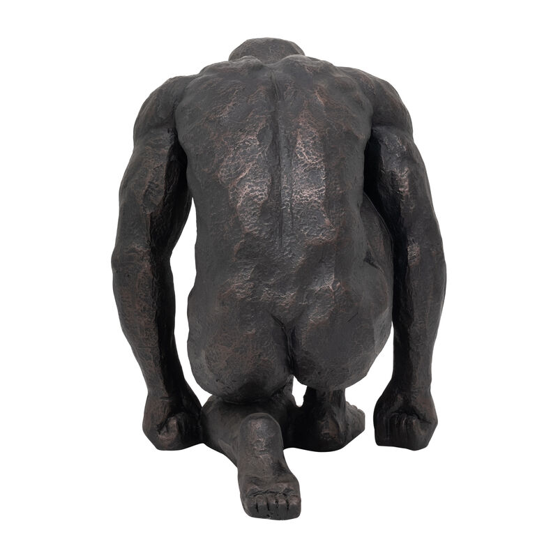 Resin 16"H Kneeling Man, Black image number 3