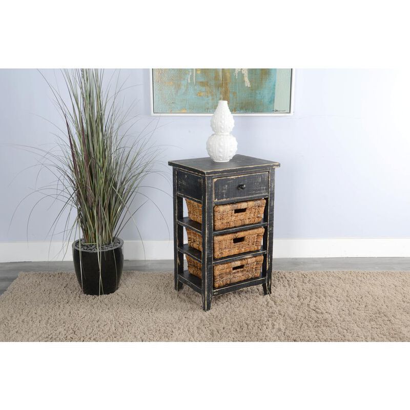 Sunny Designs Black Sand Storage Table