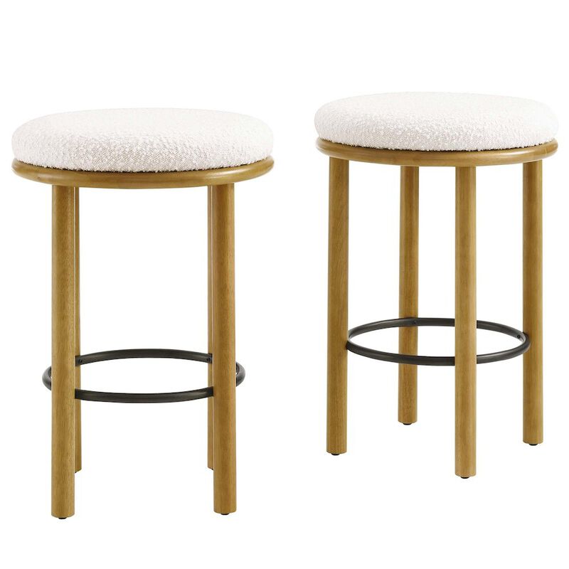Fable Boucle Fabric Counter Stools Set of 2 image number 0