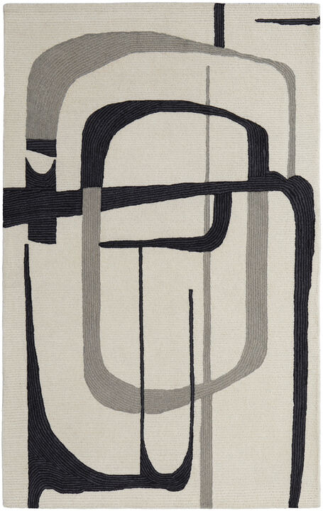 HomeRoots Wool Abstract Hand Tufted Area Rug