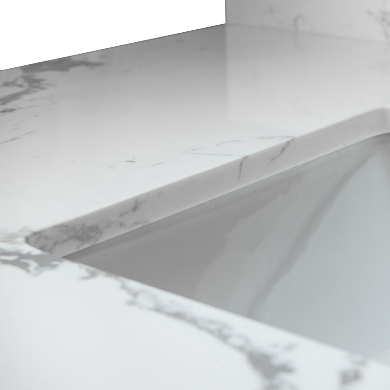37 Inch Bathroom Vanity Top Stone Carrara New Style Tops With Rectangle Undermount