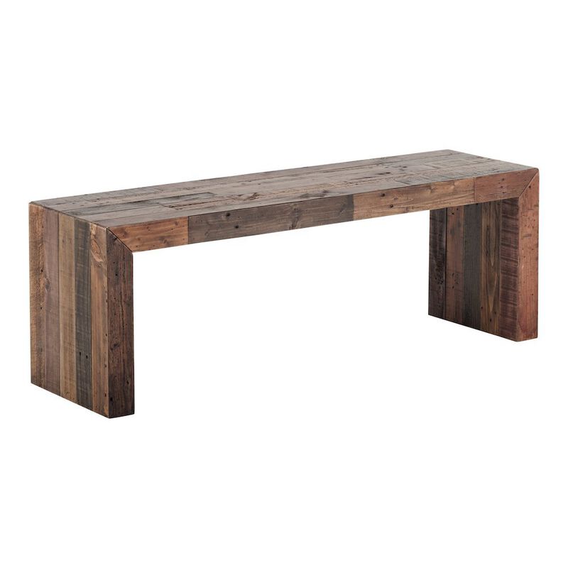 Starlight Canyon Home Vintage Wood Bench, Sturdy Entry Way Bench with Antique Finish image number 1