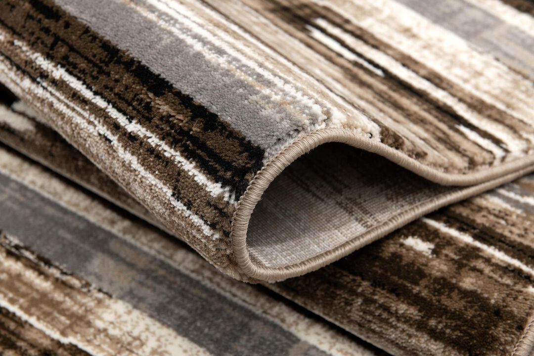 HomeRoots Abstract Washable Non Skid Area Rug