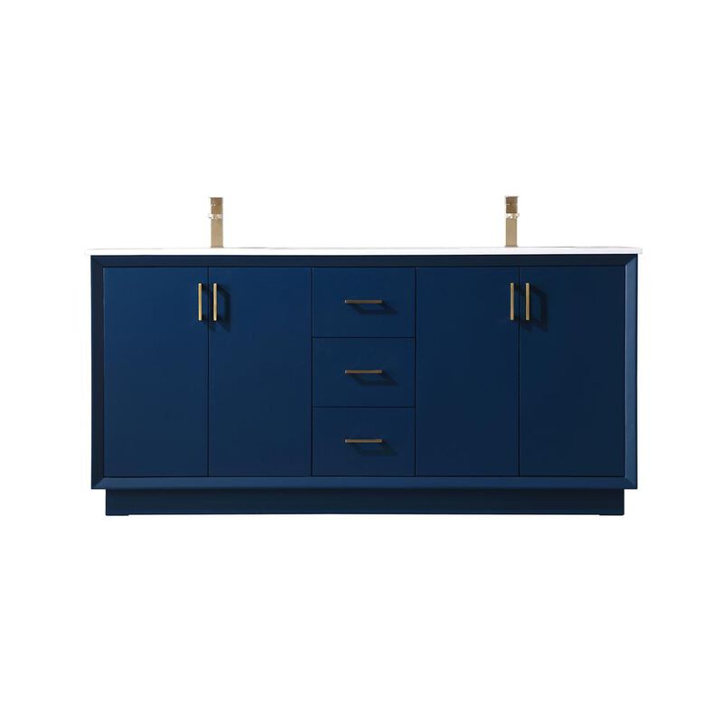 Elegant Kitchen and Bath 72 Inch Double Bathroom Vanity In Blue