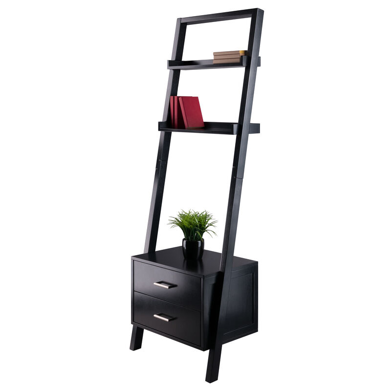 Bellamy 2-Drawer Leaning Shelf, Black image number 5
