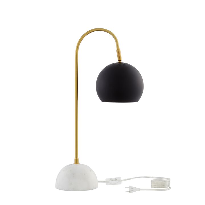 Inspired Home Marilynn Table Lamp 5ft Power Cord, Marble Stone Base