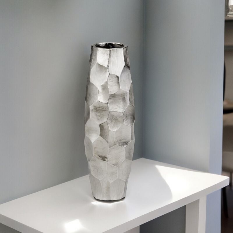 Decorative Aluminum Cylinder Vase for Dining Table or Living Room Display