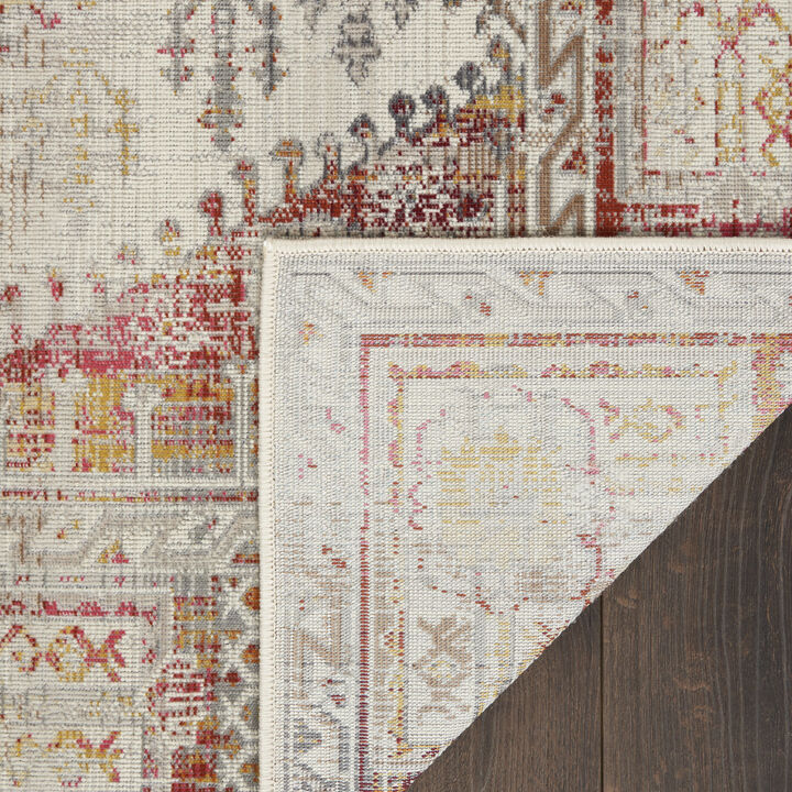 HomeRoots Floral Distressed Non Skid Area Rug
