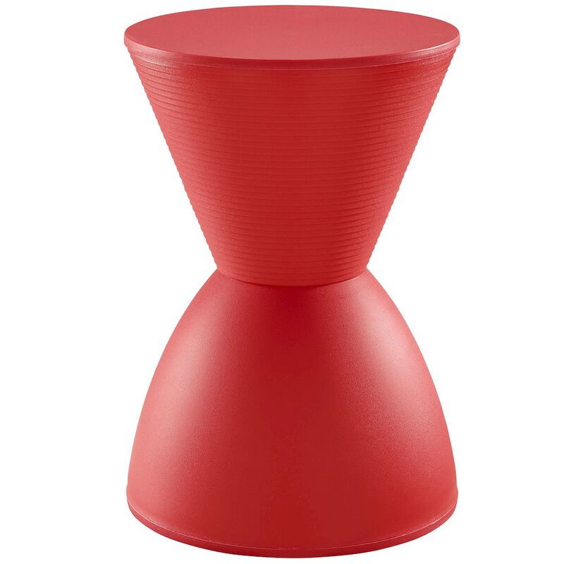 Modway Haste Contemporary Modern Hourglass Accent Stool in Red image number 2