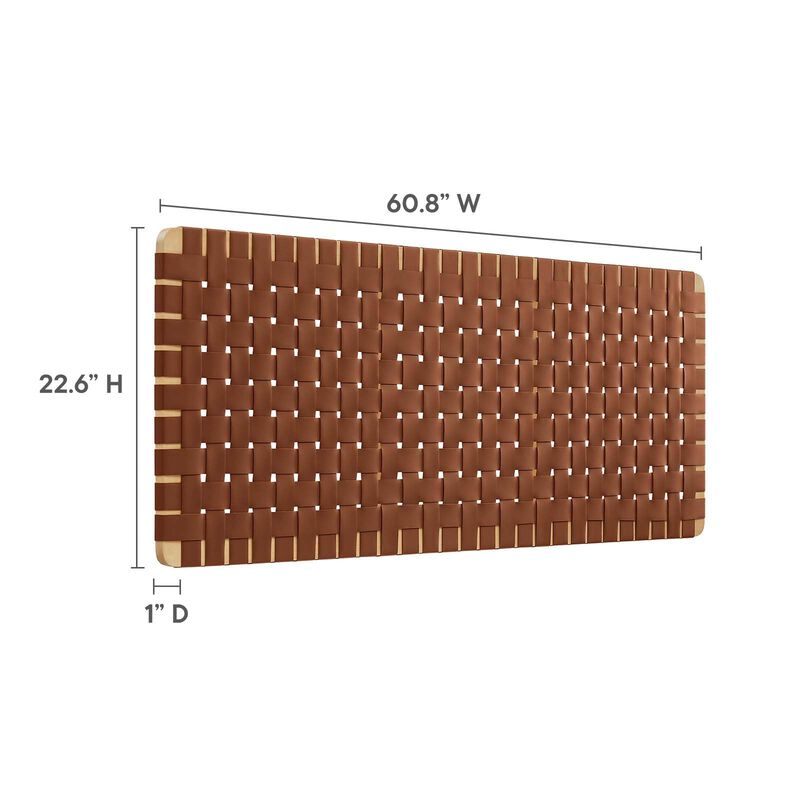 Sparta Weave Wall-Mount Vegan Leather Queen Headboard image number 2
