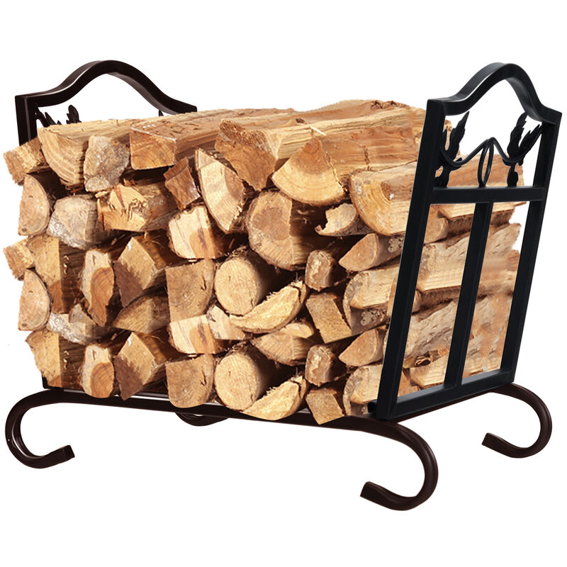 Foldable Firewood Log Rack Steel Wood Storage Holder