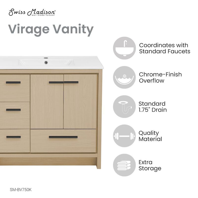 Virage 36" Freestanding Bathroom Vanity with Sink Top image number 1