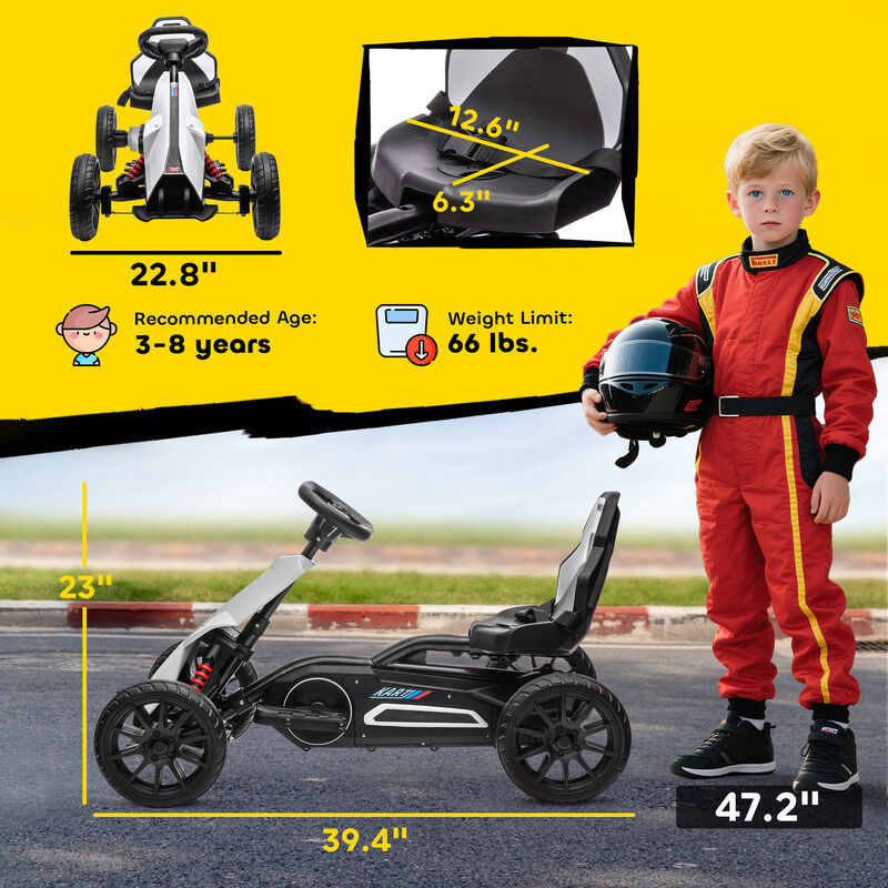 BreeBe 12V Electric Go Kart for Kids w/ Adjustable Speed image number 2
